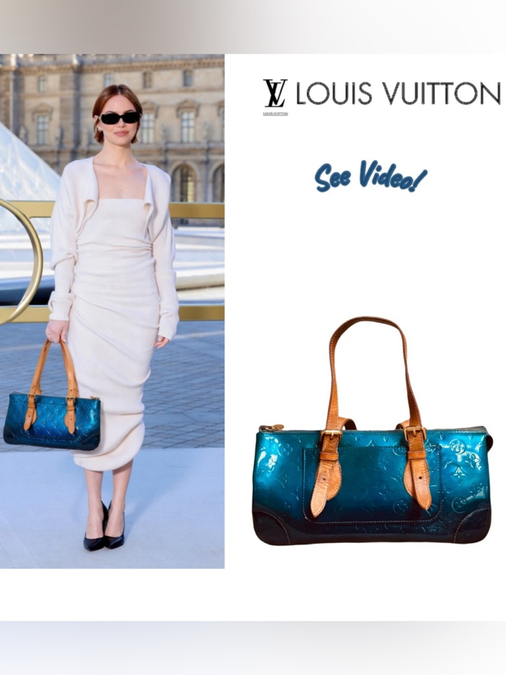🔹⚜️Louis Vuitton LV Rosewood Ave Vernis Leather Monogram Blue Ombré +COA⚜️🔹